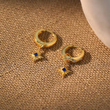 Mila Blue Dangle Hoop