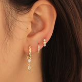 White CZ Gold Huggies