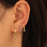 Mila Blue Dangle Hoop