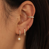 8mm Thin Plain Gold Huggies