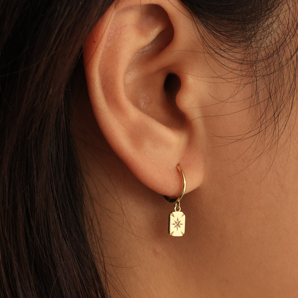 Leona Gold Dangle Hoop