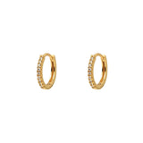 Kylie White CZ Gold Huggies