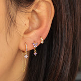 Ellie Purple Gold Dangle Hoop