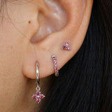 Rosy Triple Silver Stud Earring