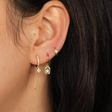Ellie White Gold Dangle Hoop