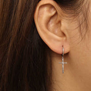 Cross Dangle Hoop