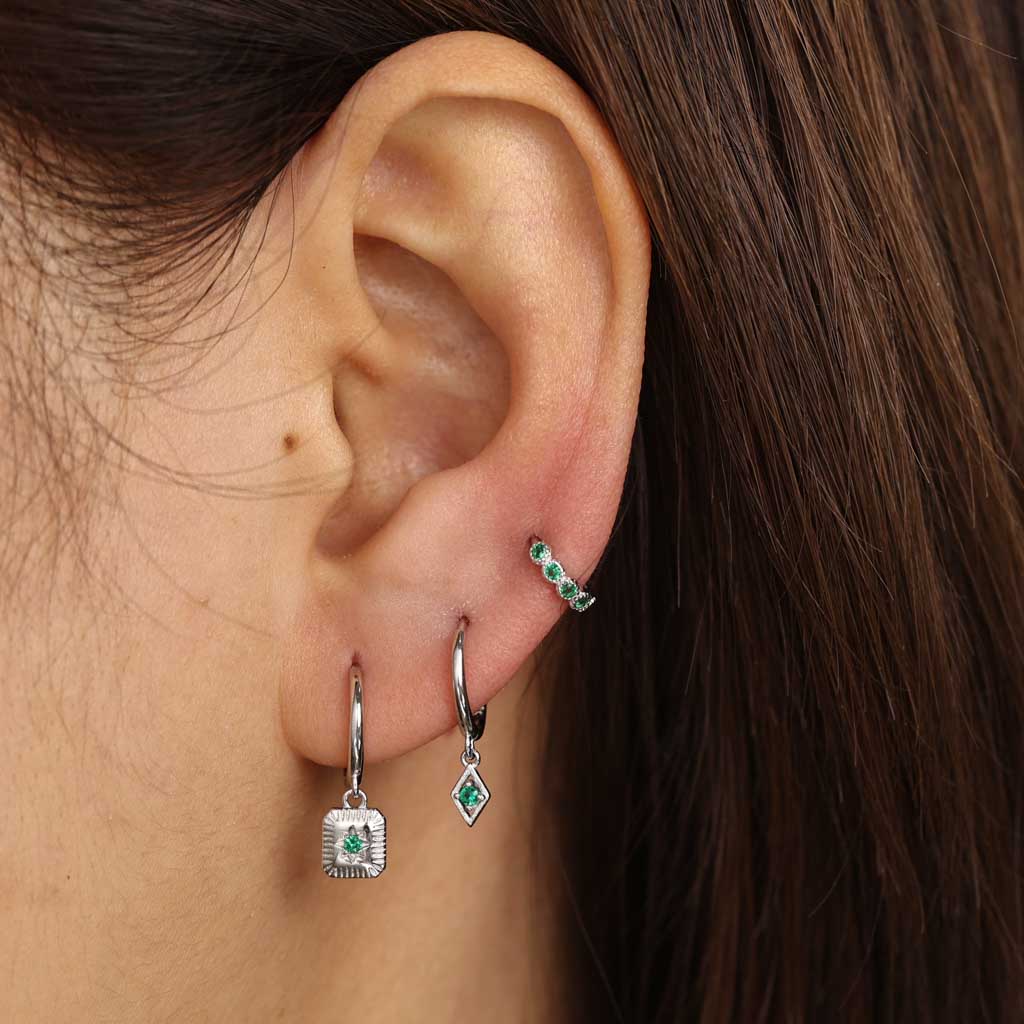 slim fit dress slacks Hadley Tear Drop Earrings in Emerald Green
