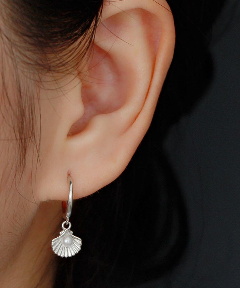 Ocean Pearl Dangle Hoops