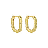 Tex Oval Gold Hoop