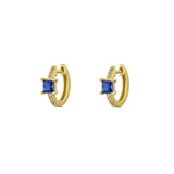 Square Blue Cz Gold  Huggies
