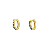 Eternity Sapphire Cz Huggie Hoop- Gold Plated Sterling Silver