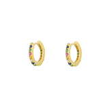 Eternity Rainbow Cz Huggie Hoops-Gold Plated Sterling Silver