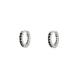 Eternity Jet Black CZ Huggie Hoops-Sterling Silver