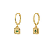 Aliyah Green CZ Dangle Hoop