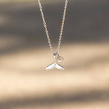 Whale Tail with Little Pearl Necklace