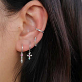 Eternity Rainbow Cz Huggie Hoops-Sterling Silver