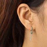 Ellie Green Silver Dangle Hoop