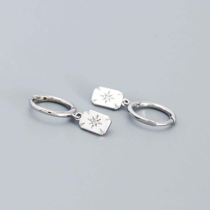 Leona Silver Dangle Hoop