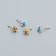 Opal Flower Silver Stud Earring