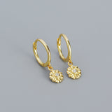 Daisy Gold Dangle Hoop