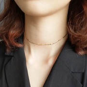 Plated Plain Chain Choker Necklace