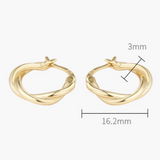 Stylish Hoop Twisted Gold