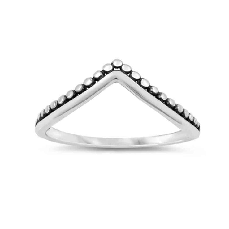 V Shape with Beads Ring