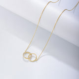 Shining Double Circle Gold Necklace