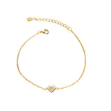 Heart With Cubic Gold Bracelet