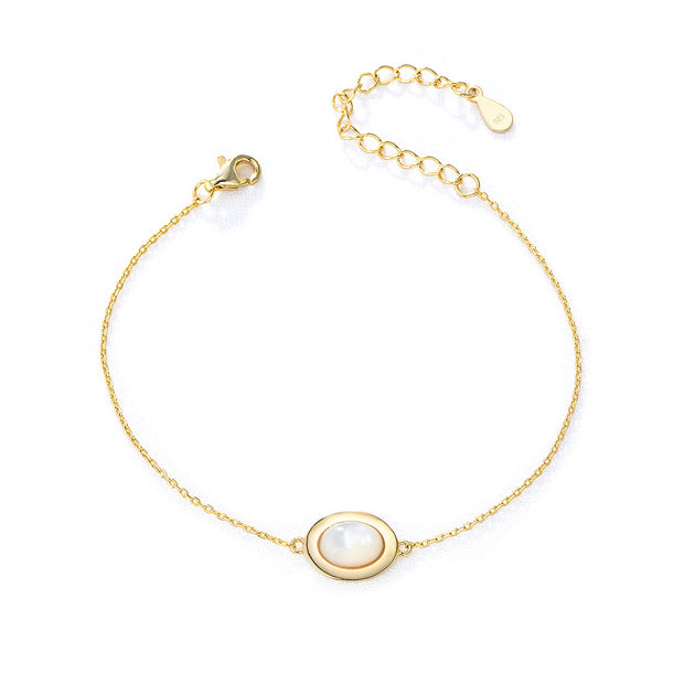 Oval Shell Gold Bracelet