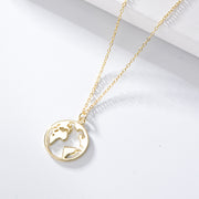 Map Gold Necklace