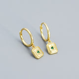 Aliyah Green CZ Dangle Hoop