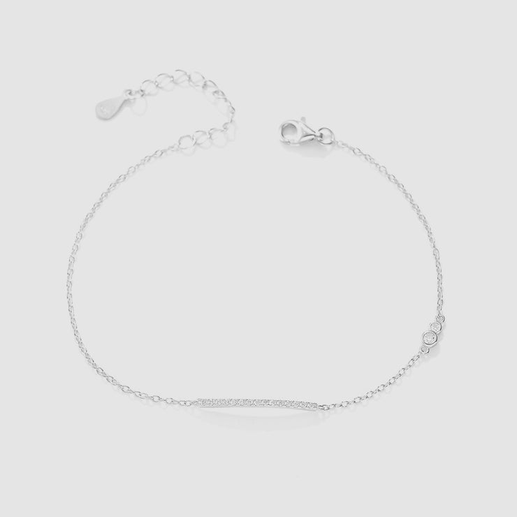 Line Cubic Silver Bracelet