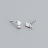 White Rossi Silver Stud Earrings