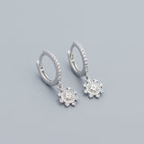 Snow Silver Dangle Hoop