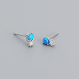 Blue Rossi Silver Stud Earrings
