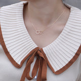 Shining Double Circle Gold Necklace