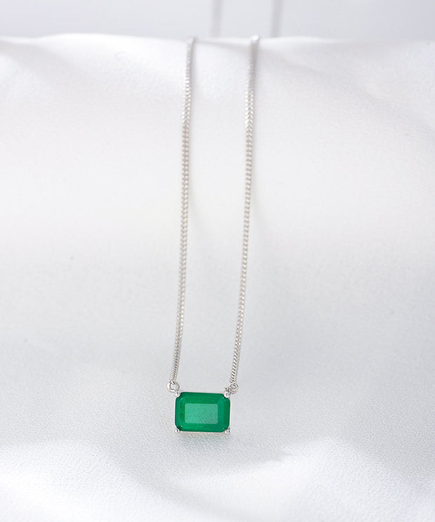 Larina Green Silver Necklace