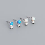White Rossi Silver Stud Earrings