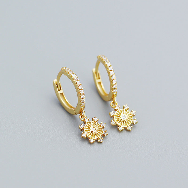 Snow Gold Dangle Hoop