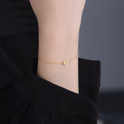 Heart With Cubic Gold Bracelet