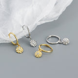 Daisy Silver Dangle Hoop