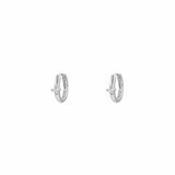 Single Cz Silver Huggies