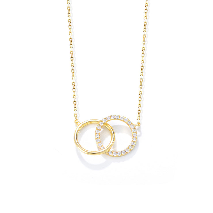 Shining Double Circle Gold Necklace