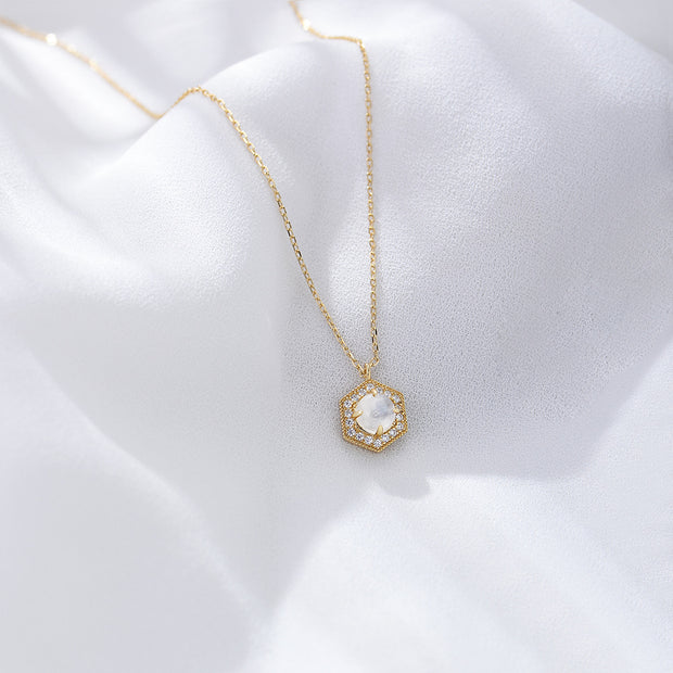 Moon Stone Gold Necklace
