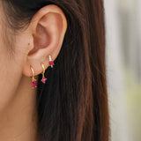 The Lov Pink  Dangle Hoop Huggies