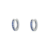 Eternity Sapphire Cz Huggie Hoops-Sterling Silver