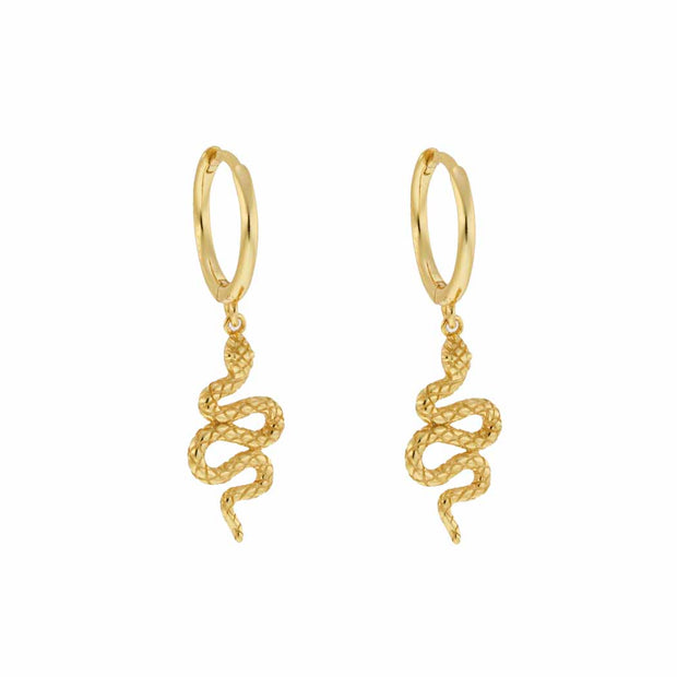 Ophelia Snake Gold Dangle Hoop