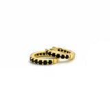 Eternity Jet Black CZ Huggie Hoops-Gold Plated Sterling Silver