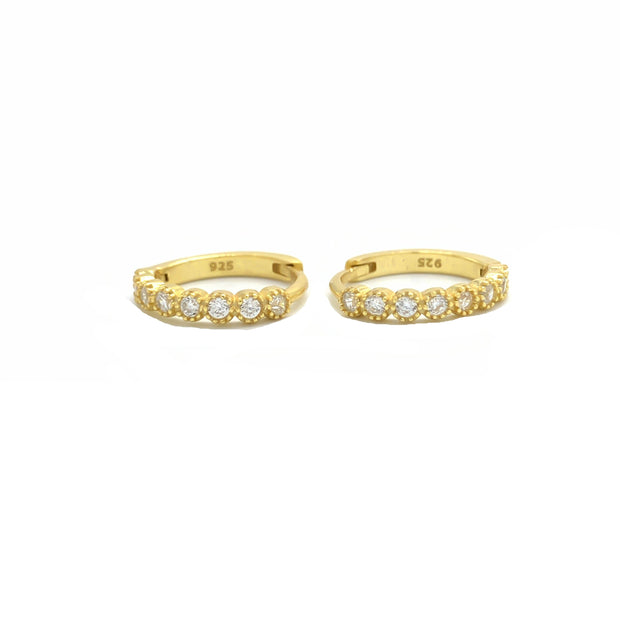Rounded CZ Gold Huggies